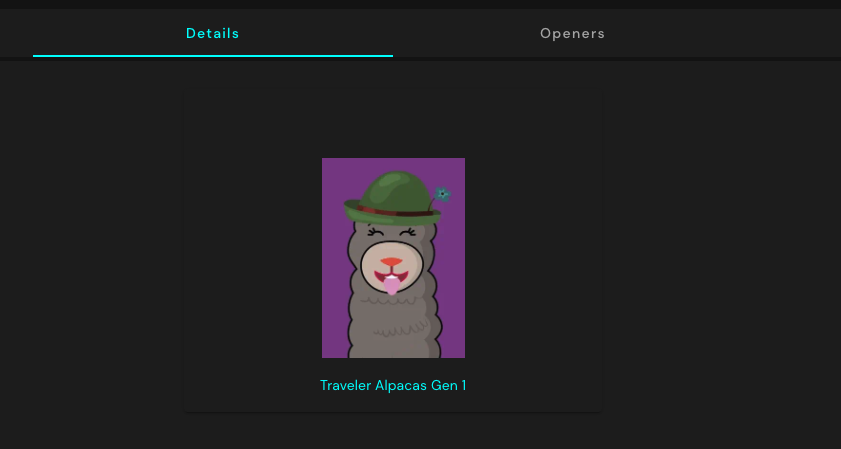 Pack details and openers tab