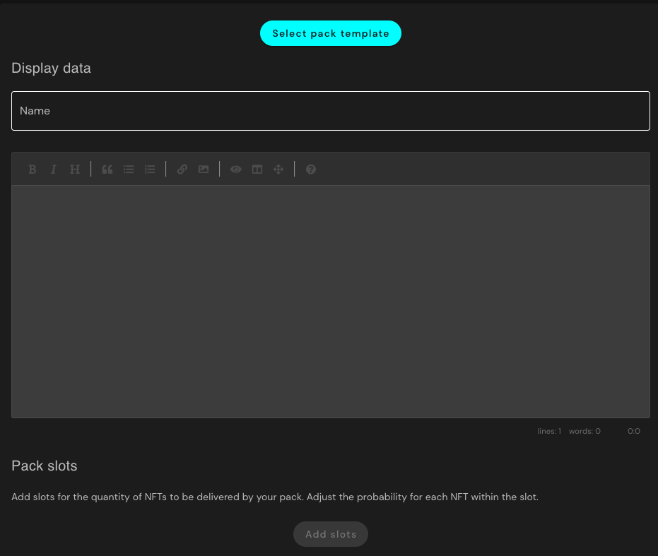 Pre-minted packs creation
